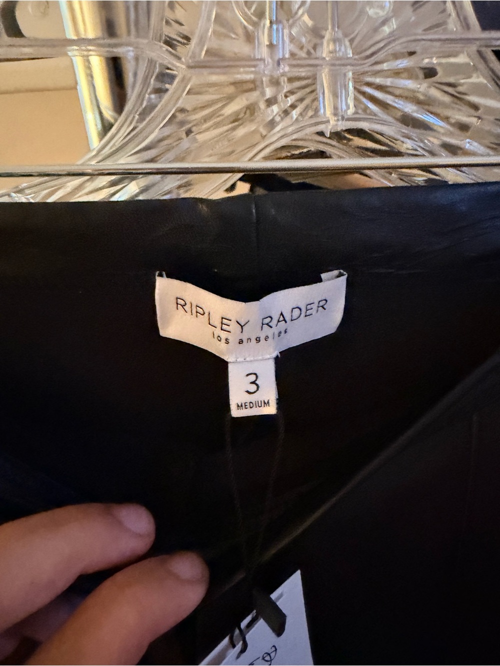 NWT Ripley Rader Black Faux Leather Wide Leg Pants | Size 3 (Medium) - Picture 3 of 4